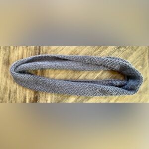 Handmade cowl scarf. Made from 100% alpaca fiber. Color is dusty blue.